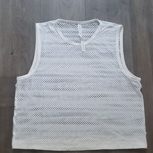 EUC lululemon mesh white crop top size 10